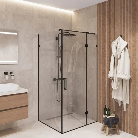 Классическая угловая стеклянная кабина Space Glass CRISTAL