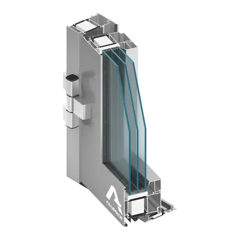Сечение тёплого алюминиевого окна Aluprof MB-104 Passive