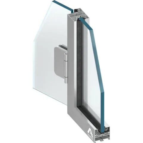 Сечение алюминиевой офисной перегородки Aluprof MB-45 Office