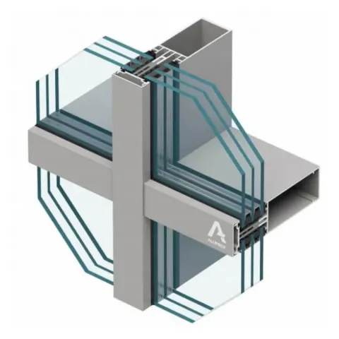 Переріз стійково-ригельної фасадної системи Aluprof MB-MT50N