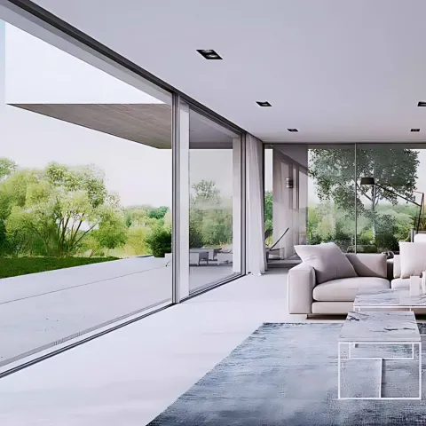 Минималистичные раздвижные двери Aluprof MB-Skyline со скрытой рамой