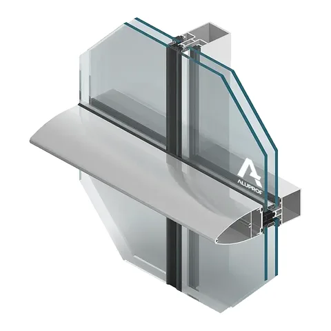 Фасад Aluprof MB-SR50N PL з декоративною горизонтальною планкою