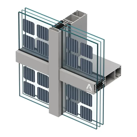 Фасад Aluprof MB-SR50N PV з інтегрованими фотовольтаїчними панелями