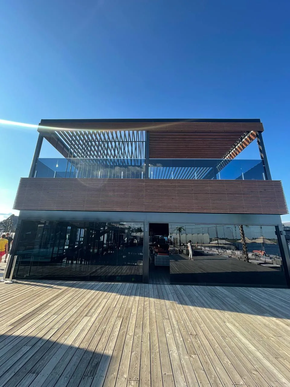 Terrace glazing after installation