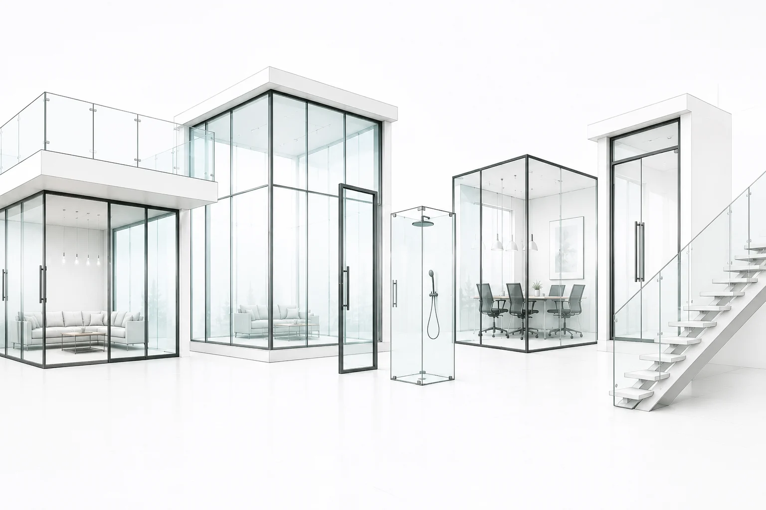 Glastrennwand von Space Glass