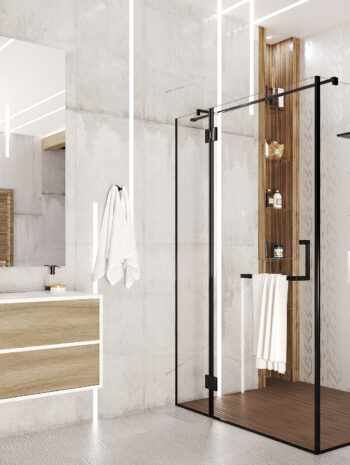 Кутова душова кабіна Apus Black